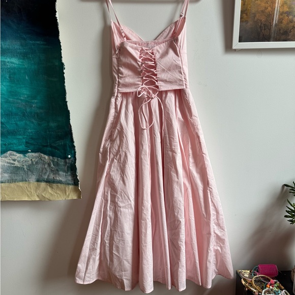 NWT Babyboo Mariella Corset Midi Dress Blush Pink Small - Picture 4 of 5